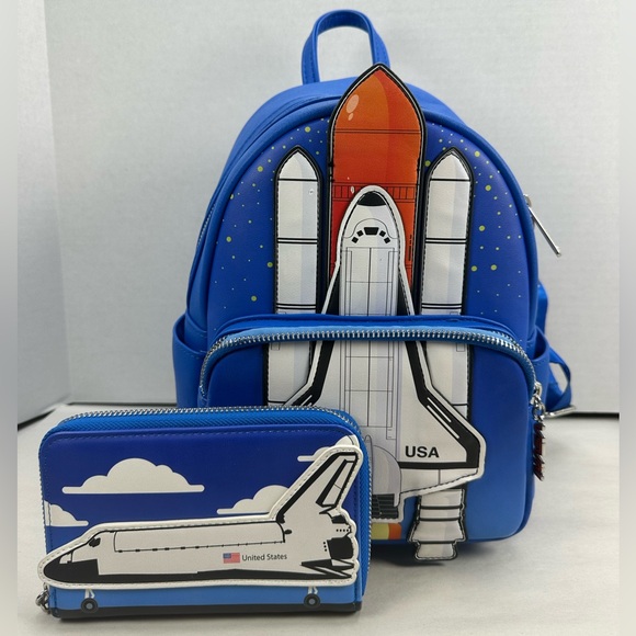 Loungefly Nasa Shuttle Mini Backpack & Wallet Set - LE 1000 Rare HTF main image 10